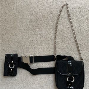 Shoulder purse with small cell phone holder